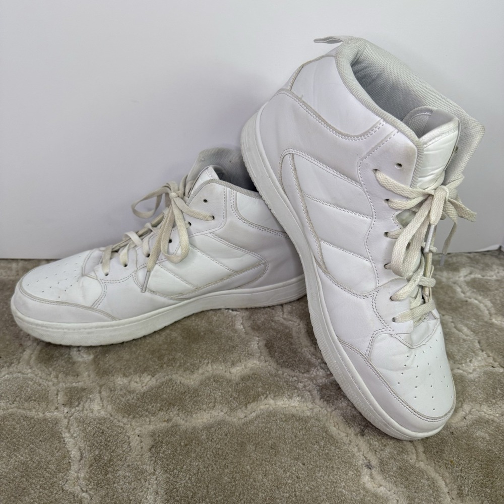 AND1 Shoes Womens 11 High Top Basketball Sneaker White Leather Lace Up Low Top